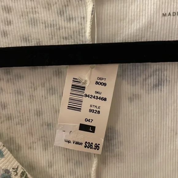 Aeropostale cotton long sleeve v-neck crop top, Size L, NWT - Picture 3 of 5